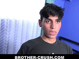 Young Latin teen begs for stepbrother's massive cock in ass