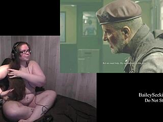 Naked resident evil 3 play through part 2 featuring piercing nude brunette