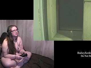 Naked resident evil 3 play through part 2 featuring piercing nude brunette