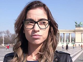 german scout picks up tiny glasses college girl frederica for wild fun