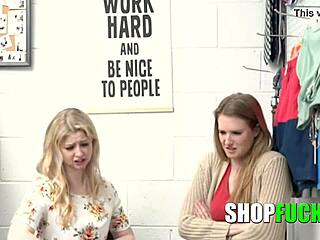 Big Dick Officer Detains Girl and Stepmom for Coronavirus! Shocking Shopfuck Punishment in Office!