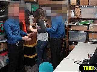 Cute thief chick double dicked by horny cops