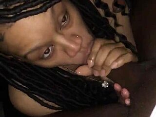 Pretty Ebony Woman Sucking Big Black Cock