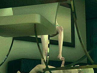 Blonde futanari with big boobs passionately dominates beautiful woman in hardcore hentai sex