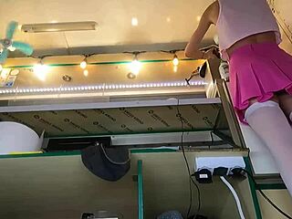 Sexy Brunette Caught on Voyer Cam Upskirt!