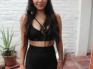 Innocent employee seduced by boss, they fuck in backyard