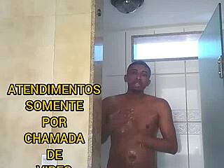 moreno pirocudo carioca showers while servicing via whatsapp video call