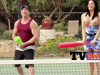 Fuck girlfriend's ass in upstairs orgy