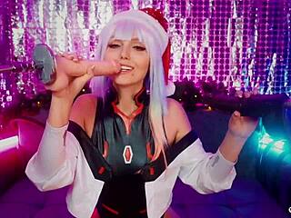 i fuck lucy christmas with a dildo in cyberpunk close-up