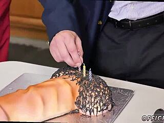old gay guy surprises straight teen boy with big lance on his birthday