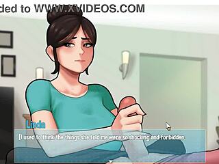 Blonde maid with big breasts assists in sneaky house chores involving handjob on big white cock