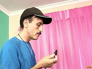 Naughty Brunette Cheerleader Bent Over Sucks Coach's Cock