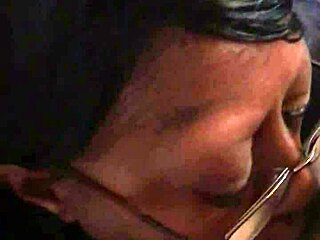 ebony woman sucks white cock passionately