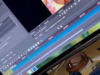 editing videos of the slut and cuckold getting a full blowjob on red