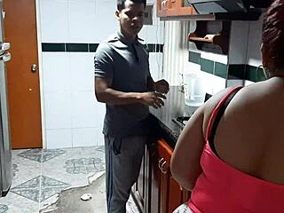 The sexy Latina milf teases me provocatively until I'm hard