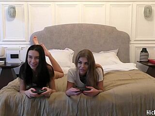 Trio Teen Besties Play Wild Sex Game with Huge Cock