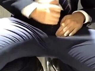 Guys cum before their gay casting interview.