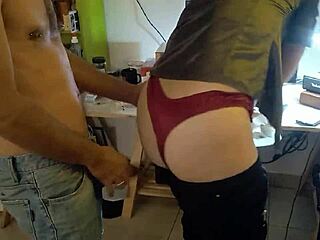 yo, check this white milf in spandex getting deepthroat and ass to mouth pov action