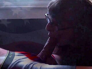 all american granny giving a sloppy blowjob to big cock