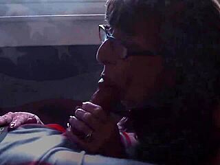 all american granny giving a sloppy blowjob to big cock