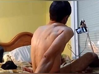 Amateur strips and masturbates with clothes ripped