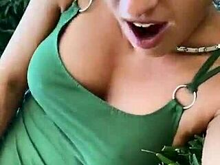 Mega Fingering in Public Park Solo Masturbation Scene