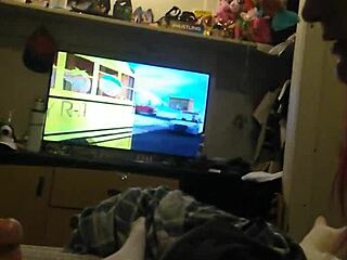 i's giving a big cock handjob to my sexy redhead best friend, leading to a facial cumshot and monster cock fun.