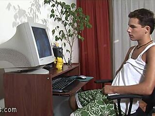 he says, 'watching gay video'