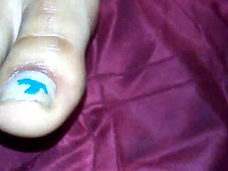 Ebony feet tease with footjob