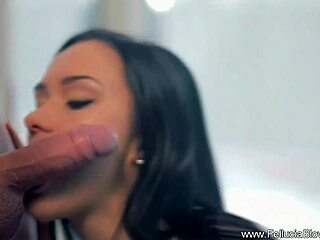 Raven Haired Beauty Sucks Cock with Expert Blowjob Skills