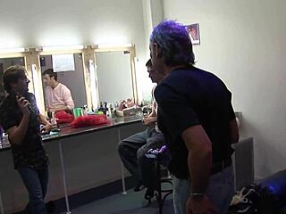 Two brunette milfs crave wild group sex with big boobs on display during intense filming.