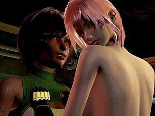 Final Fantasy crossover - Lightning slammed hard by futanari Yuffie!