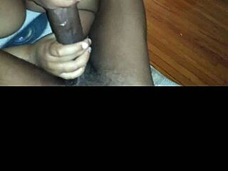 Ebony Amateur Slut Gags On Cock Until Cum Fills Her Mouth