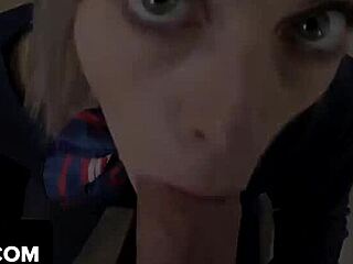 Allie Nicole Spreads Pussy Lips For Stepbro's Prick