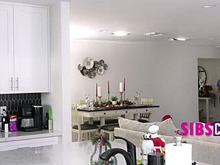 home alone trio with cute petite babes riding in a sexy group