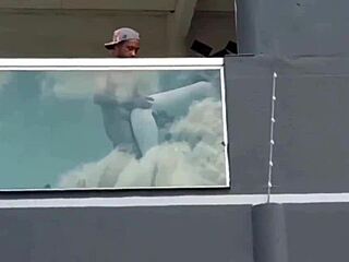 I had sex with my boss on the balcony while his wife was at work, riding his cock hard.