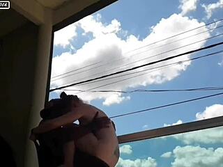 I had sex with my boss on the balcony while his wife was at work, riding his cock hard.