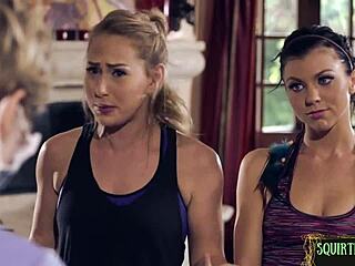 Naked lesbians licking pussy juice passionately