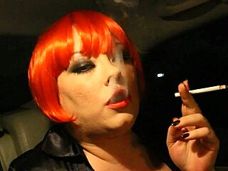 Bbw Tina's Smoking Fetish Contrasts With Mistress In Car