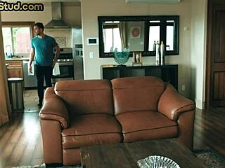 Skinny bottom takes bareback and swallows top's load