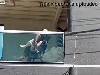 I had sex with my boss on the balcony while his wife was at work, riding his cock hard.