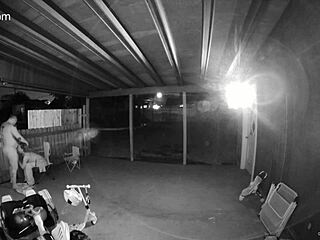 wife sucks and fucks on ring camera while gate opens and gets fucked from behind for anyone to watch