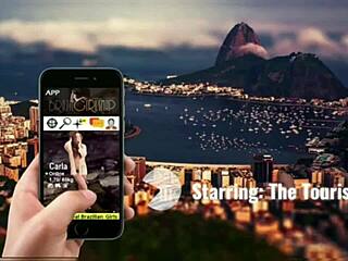 Larissa Leite as Mrs. Claus Greets Tourist for Holidays