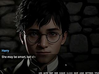 Hogwarts Lewdgacy Hentai Parody with Harry and Hermione in BDSM Magic