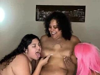 Curvy BBW Sluts Explore Lesbian Desires at Wild Party with Ebony and Latina Babes