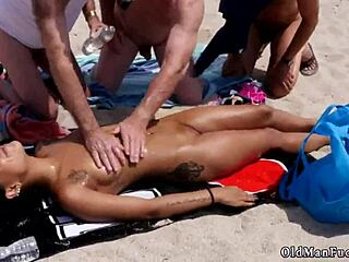 teen old man staycation with a latin hottie