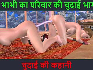 Animated 3D Indian girls in steamy foreplay with Hindi audio sex tale