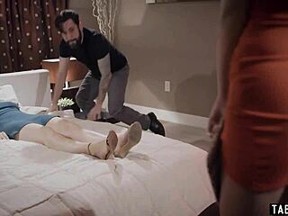 sucks and fucks this weird client next to his wife, man