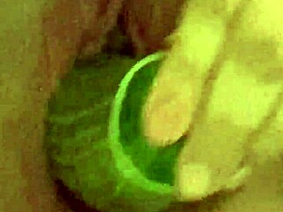 horny teen 18+ uses cucumber as a dildo