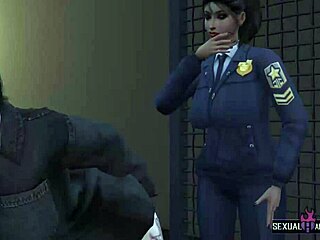 Thief Fucked Hard by Lesbian Police in Hot 3D Animations with Dildo Action